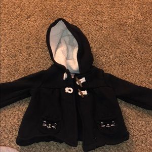 Black fur hooded jacket